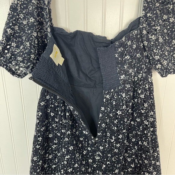 Anthropologie Maeve Dress Size 6 Lillianne Navy Floral Eyelet Boho Summer - Picture 12 of 12